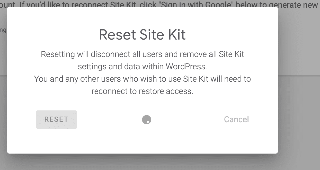 Click on the Reset settings button.
Confirm the action by clicking on the Reset button in the pop-up window.