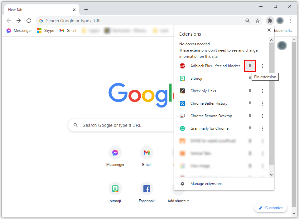 Disable suspicious extensions
Open Google Chrome