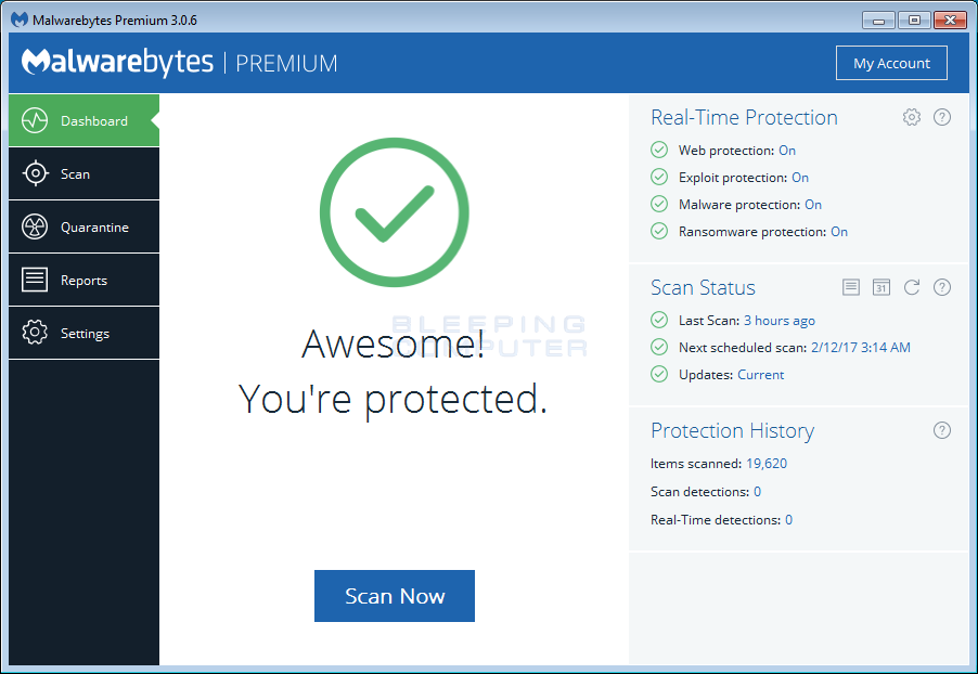 Download and install a reputable anti-malware software
Open the anti-malware software