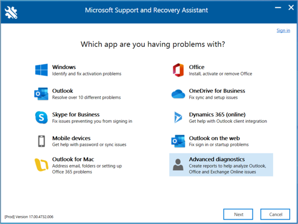Download and install the Microsoft Support and Recovery Assistant from the official Microsoft website.
Launch the tool and follow the on-screen instructions to diagnose and fix any issues with Outlook.
