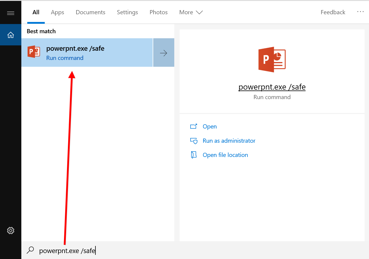 Launch PowerPoint in Safe Mode by holding the "Ctrl" key while opening the program.
Click on the "File" tab, select "Options," and then choose "Add-ins."