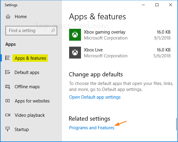 Open the Start menu and click on "Settings".
Select "Apps" and then click on "Apps & features".
