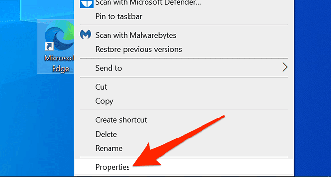 Right-click on the Canon MF Toolbox shortcut icon on your Windows 10 desktop.
Select "Properties" from the context menu.