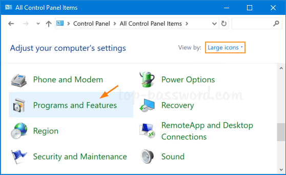 Step 1: Open the Control Panel.
Step 2: Go to the "Programs" or "Programs and Features" section.